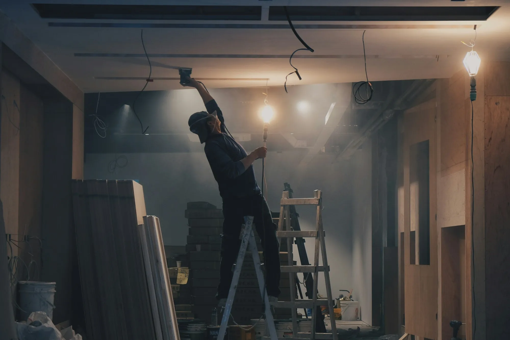 Carpentry work during a home remodel