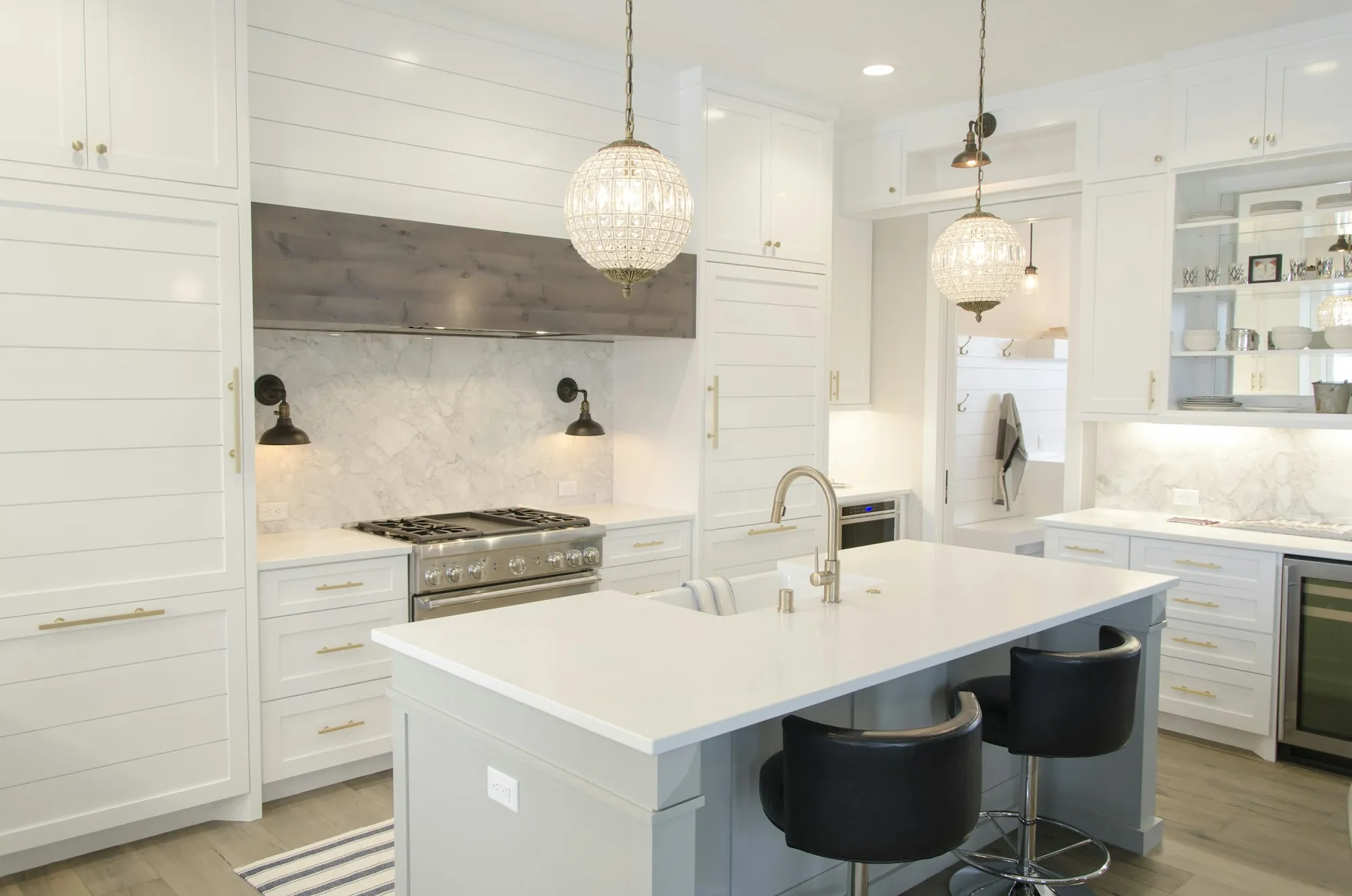 Remodeled kitchen with new cabinets and counters